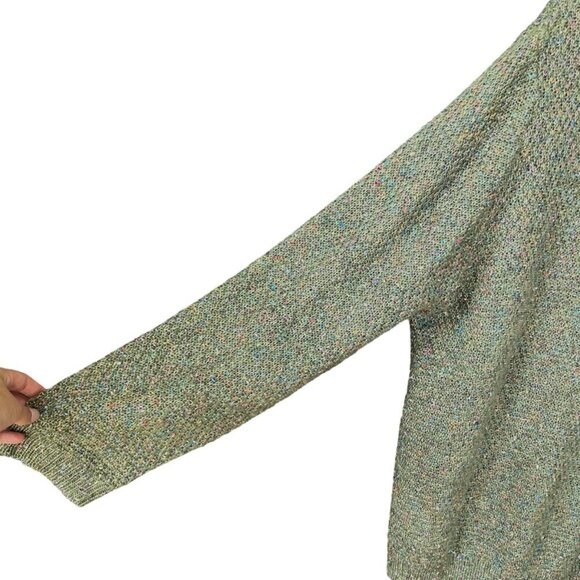 Serengeti Womens Sweater Size XL Green Rainbow Speckle Artsy Fall Earthy Boho - Picture 5 of 11